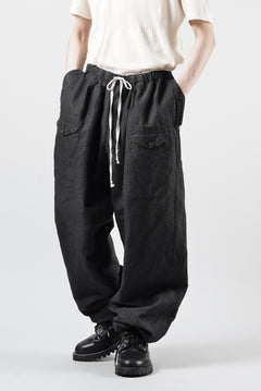 画像をギャラリービューアに読み込む, KLASICA "SNOW" CAMO STYLE STRING BIG PANTS / WASHI &amp; LINEN HIGH DENSITY LIGHT WEIGHT WEATHER (BLACK)