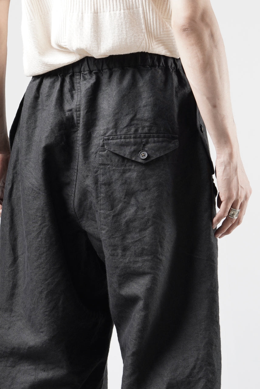画像をギャラリービューアに読み込む, KLASICA "SNOW" CAMO STYLE STRING BIG PANTS / WASHI &amp; LINEN HIGH DENSITY LIGHT WEIGHT WEATHER (BLACK)
