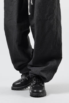 画像をギャラリービューアに読み込む, KLASICA "SNOW" CAMO STYLE STRING BIG PANTS / WASHI &amp; LINEN HIGH DENSITY LIGHT WEIGHT WEATHER (BLACK)