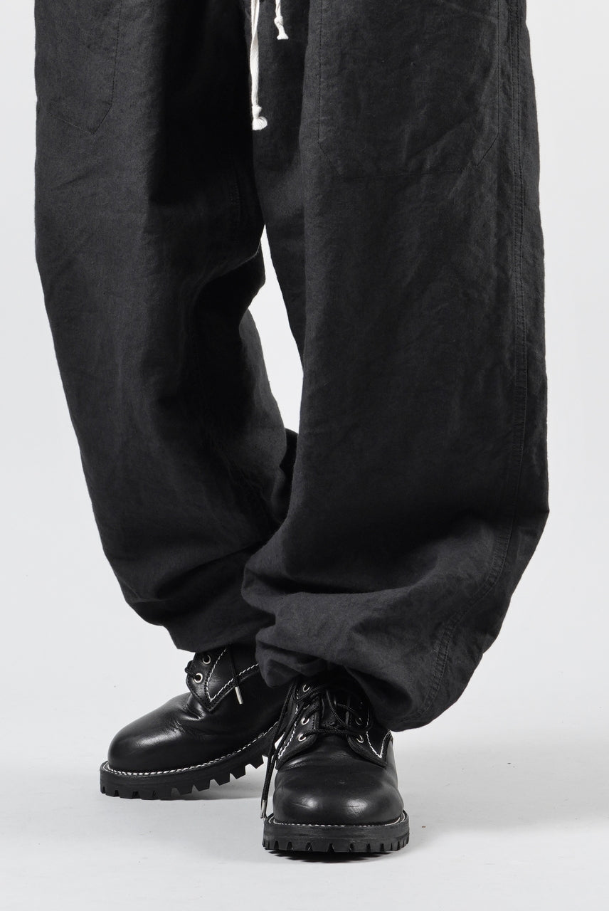 画像をギャラリービューアに読み込む, KLASICA "SNOW" CAMO STYLE STRING BIG PANTS / WASHI &amp; LINEN HIGH DENSITY LIGHT WEIGHT WEATHER (BLACK)