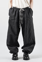 画像をギャラリービューアに読み込む, KLASICA "SNOW" CAMO STYLE STRING BIG PANTS / WASHI &amp; LINEN HIGH DENSITY LIGHT WEIGHT WEATHER (BLACK)