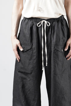 画像をギャラリービューアに読み込む, KLASICA "SNOW" CAMO STYLE STRING BIG PANTS / WASHI &amp; LINEN HIGH DENSITY LIGHT WEIGHT WEATHER (BLACK)