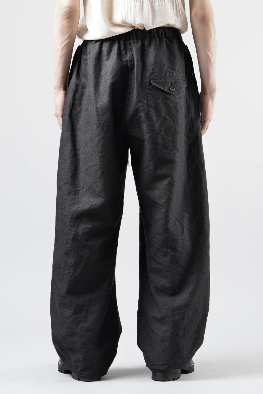 画像をギャラリービューアに読み込む, KLASICA "SNOW" CAMO STYLE STRING BIG PANTS / WASHI &amp; LINEN HIGH DENSITY LIGHT WEIGHT WEATHER (BLACK)