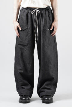 画像をギャラリービューアに読み込む, KLASICA "SNOW" CAMO STYLE STRING BIG PANTS / WASHI &amp; LINEN HIGH DENSITY LIGHT WEIGHT WEATHER (BLACK)