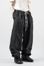 画像をギャラリービューアに読み込む, KLASICA "SNOW" CAMO STYLE STRING BIG PANTS / WASHI &amp; LINEN HIGH DENSITY LIGHT WEIGHT WEATHER (BLACK)