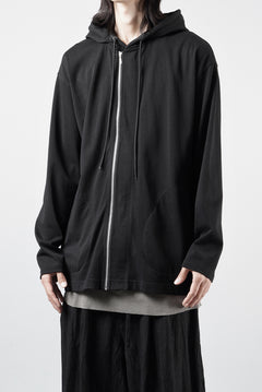 画像をギャラリービューアに読み込む, OBLADI DOUBLE ZIPPERS WITH HOOD CARDIGAN (BLACK)