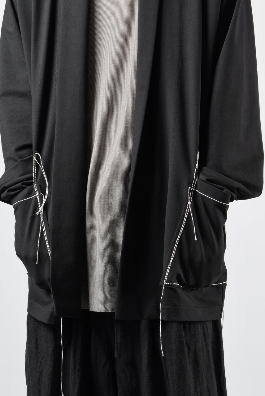 Load image into Gallery viewer, OBLADI CARDIGAN WITH BEIGE STITCHED POCKET (BLACK)