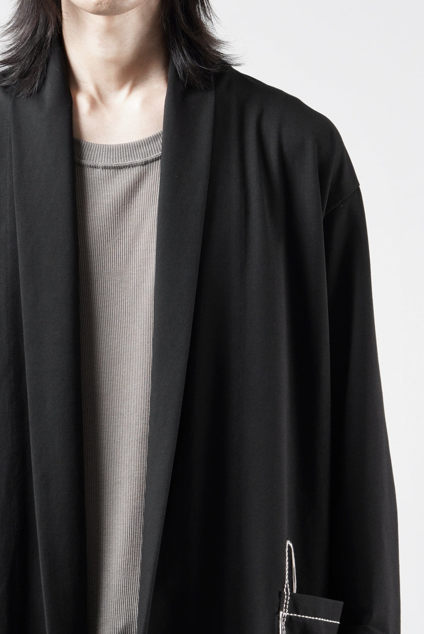Load image into Gallery viewer, OBLADI CARDIGAN WITH BEIGE STITCHED POCKET (BLACK)