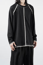 Load image into Gallery viewer, OBLADI RAGLAN LONG-SLEEVE T-SHIRT WITH BEIGE OVERLOCK STITCHING (BLACK)