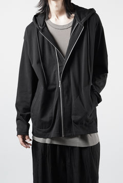 画像をギャラリービューアに読み込む, OBLADI DOUBLE ZIPPERS WITH HOOD CARDIGAN (BLACK)