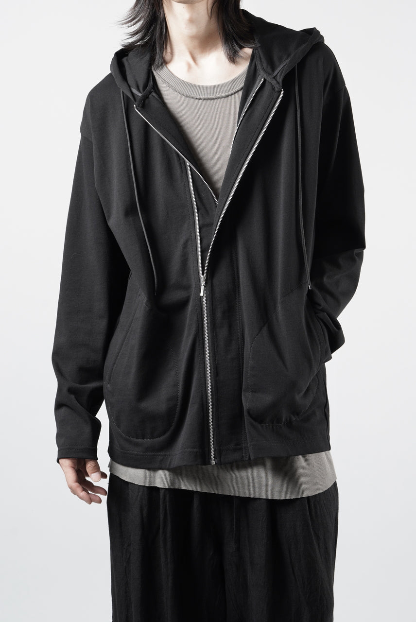 画像をギャラリービューアに読み込む, OBLADI DOUBLE ZIPPERS WITH HOOD CARDIGAN (BLACK)