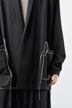 Load image into Gallery viewer, OBLADI CARDIGAN WITH BEIGE STITCHED POCKET (BLACK)