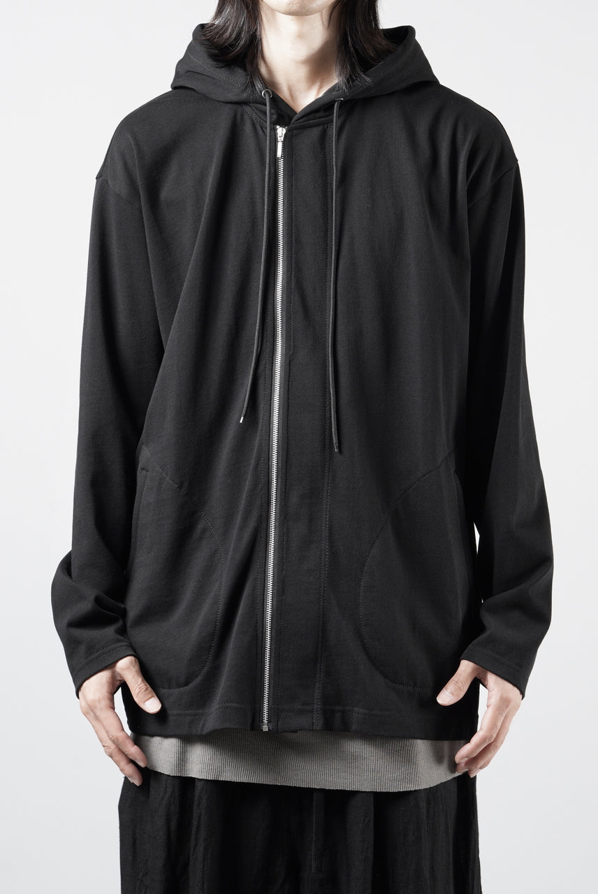 画像をギャラリービューアに読み込む, OBLADI DOUBLE ZIPPERS WITH HOOD CARDIGAN (BLACK)