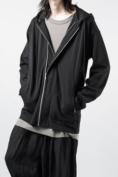 画像をギャラリービューアに読み込む, OBLADI DOUBLE ZIPPERS WITH HOOD CARDIGAN (BLACK)
