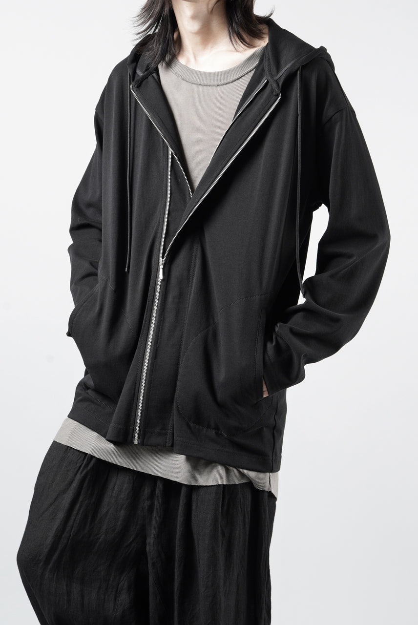 画像をギャラリービューアに読み込む, OBLADI DOUBLE ZIPPERS WITH HOOD CARDIGAN (BLACK)