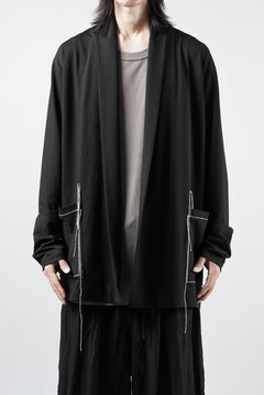 Load image into Gallery viewer, OBLADI CARDIGAN WITH BEIGE STITCHED POCKET (BLACK)