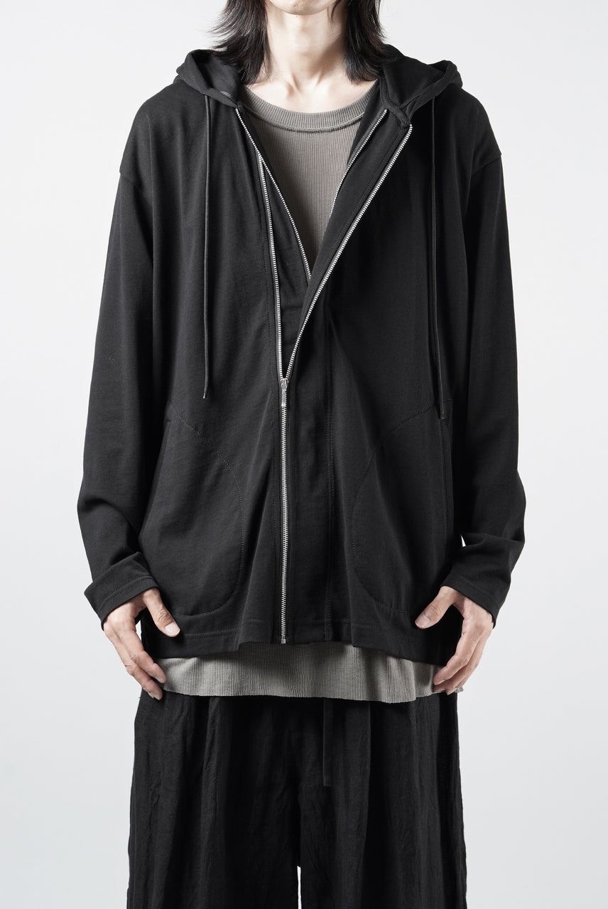 画像をギャラリービューアに読み込む, OBLADI DOUBLE ZIPPERS WITH HOOD CARDIGAN (BLACK)