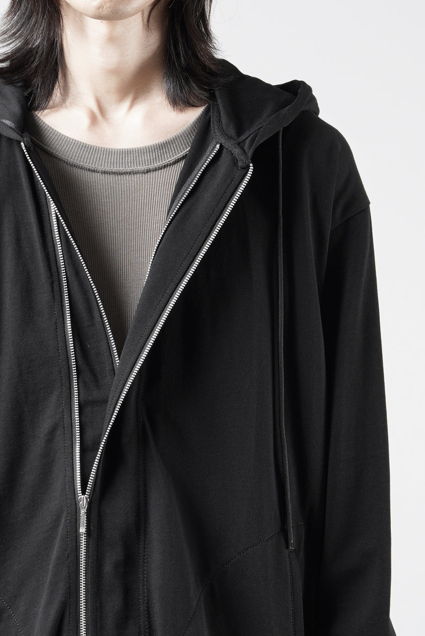 画像をギャラリービューアに読み込む, OBLADI DOUBLE ZIPPERS WITH HOOD CARDIGAN (BLACK)