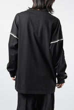 Load image into Gallery viewer, OBLADI DROP SHOULDER LONG SLEEVE T-SHIRT WITH BEIGE OVERLOCK STITCHING (BLACK)
