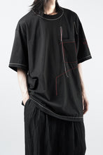 画像をギャラリービューアに読み込む, OBLADI RED AND BEIGE STITCHES POCKET ON BLACK T-SHIRT (BLACK)