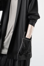 Load image into Gallery viewer, OBLADI CARDIGAN WITH BEIGE STITCHED POCKET (BLACK)