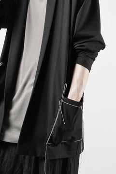 Load image into Gallery viewer, OBLADI CARDIGAN WITH BEIGE STITCHED POCKET (BLACK)
