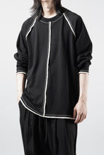 Load image into Gallery viewer, OBLADI RAGLAN LONG-SLEEVE T-SHIRT WITH BEIGE OVERLOCK STITCHING (BLACK)