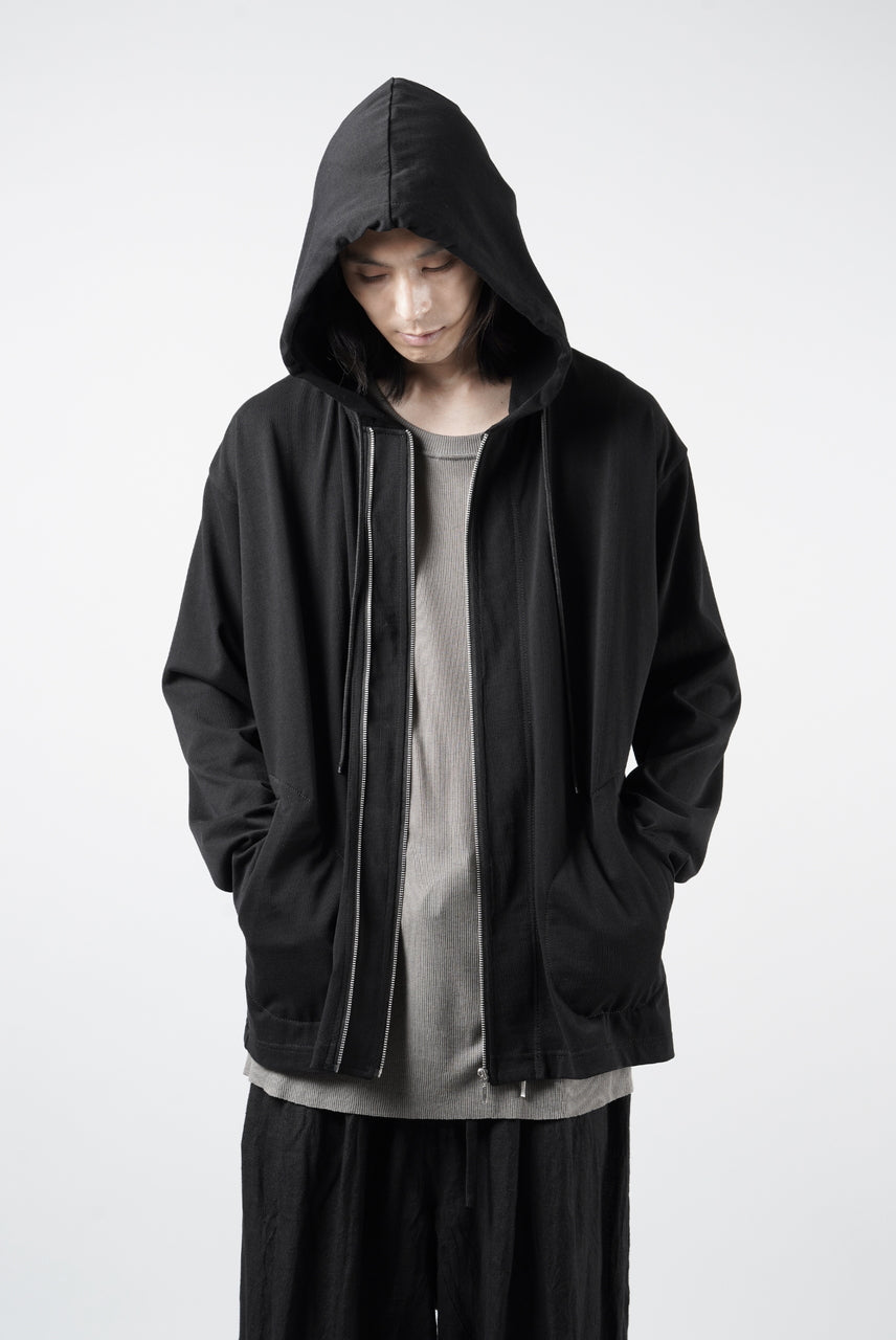 画像をギャラリービューアに読み込む, OBLADI DOUBLE ZIPPERS WITH HOOD CARDIGAN (BLACK)