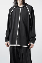 Load image into Gallery viewer, OBLADI RAGLAN LONG-SLEEVE T-SHIRT WITH BEIGE OVERLOCK STITCHING (BLACK)