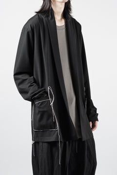 Load image into Gallery viewer, OBLADI CARDIGAN WITH BEIGE STITCHED POCKET (BLACK)