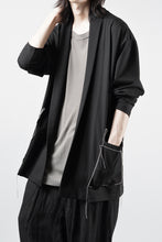 Load image into Gallery viewer, OBLADI CARDIGAN WITH BEIGE STITCHED POCKET (BLACK)