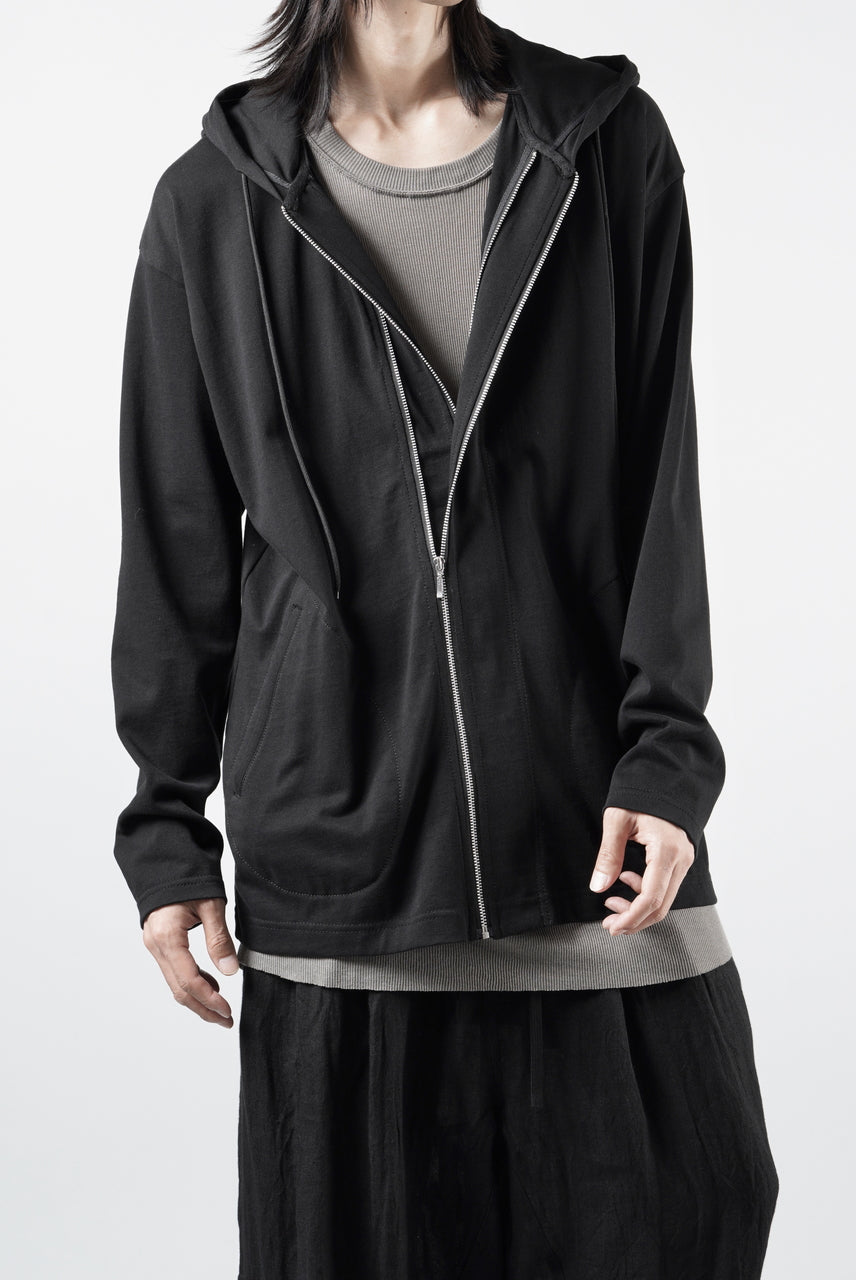 画像をギャラリービューアに読み込む, OBLADI DOUBLE ZIPPERS WITH HOOD CARDIGAN (BLACK)
