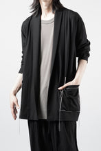 Load image into Gallery viewer, OBLADI CARDIGAN WITH BEIGE STITCHED POCKET (BLACK)