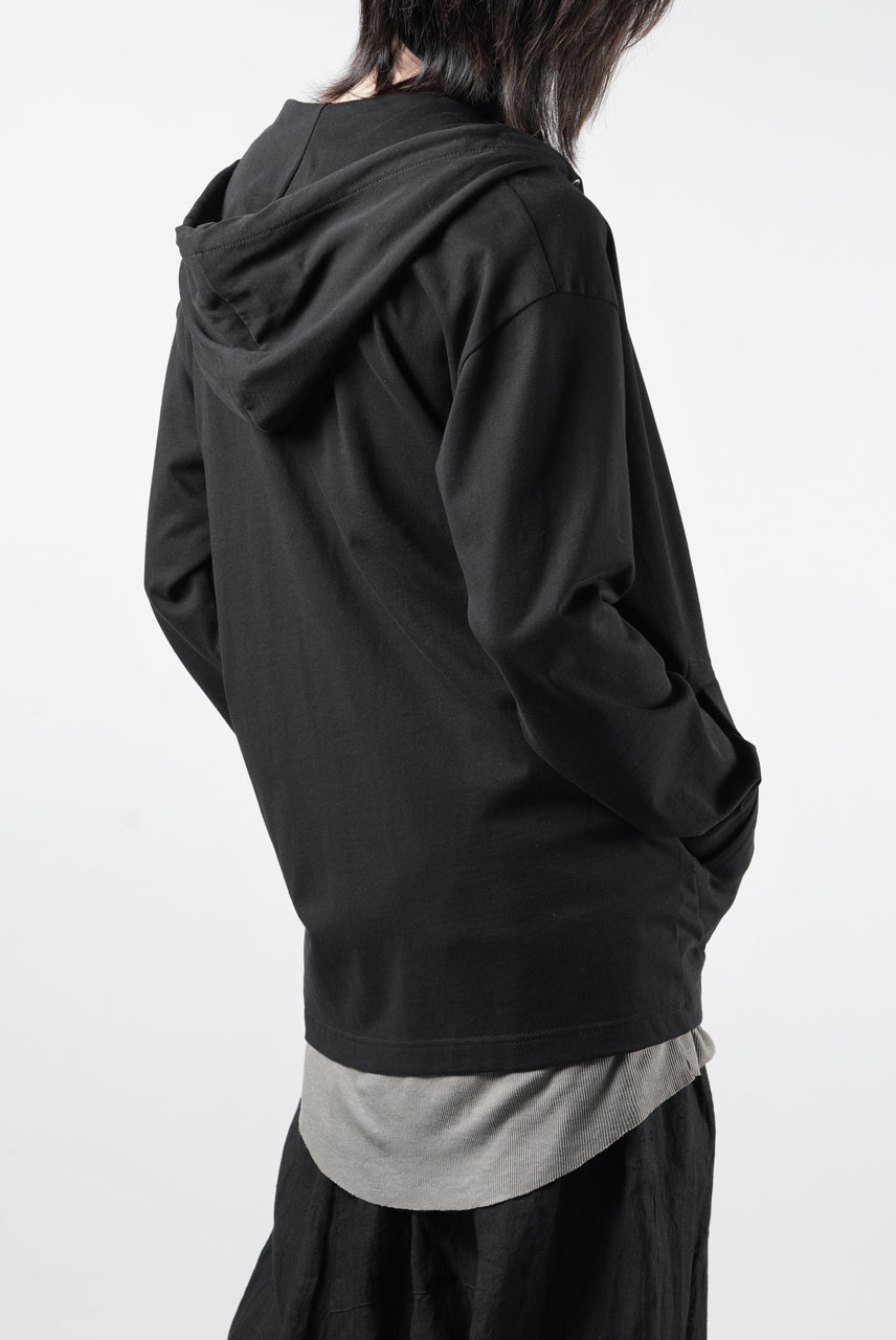 画像をギャラリービューアに読み込む, OBLADI DOUBLE ZIPPERS WITH HOOD CARDIGAN (BLACK)