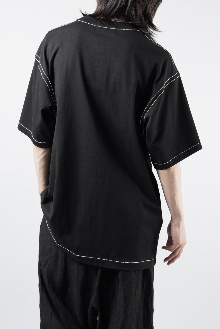 Load image into Gallery viewer, OBLADI BEIGE STITCHES ON BLACK T-SHIRT (BLACK)