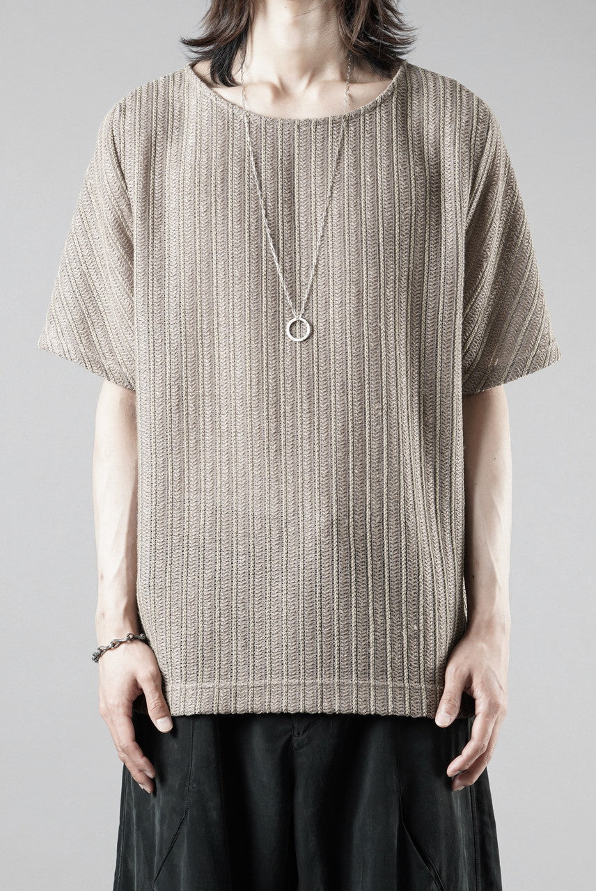 Load image into Gallery viewer, OPPOSE DUALITY exclusive HALF SLEEVE T-SHIRTS WAVE / RUSSELL KNIT JERSEY (BEIGE)