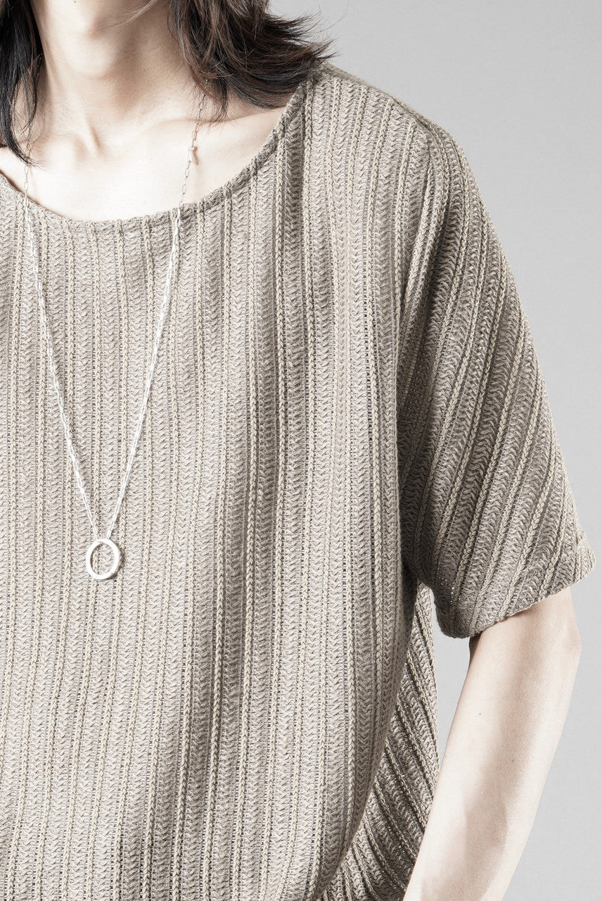 Load image into Gallery viewer, OPPOSE DUALITY exclusive HALF SLEEVE T-SHIRTS WAVE / RUSSELL KNIT JERSEY (BEIGE)