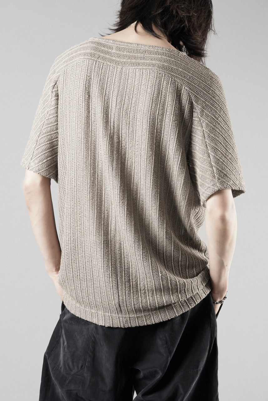 Load image into Gallery viewer, OPPOSE DUALITY exclusive HALF SLEEVE T-SHIRTS WAVE / RUSSELL KNIT JERSEY (BEIGE)