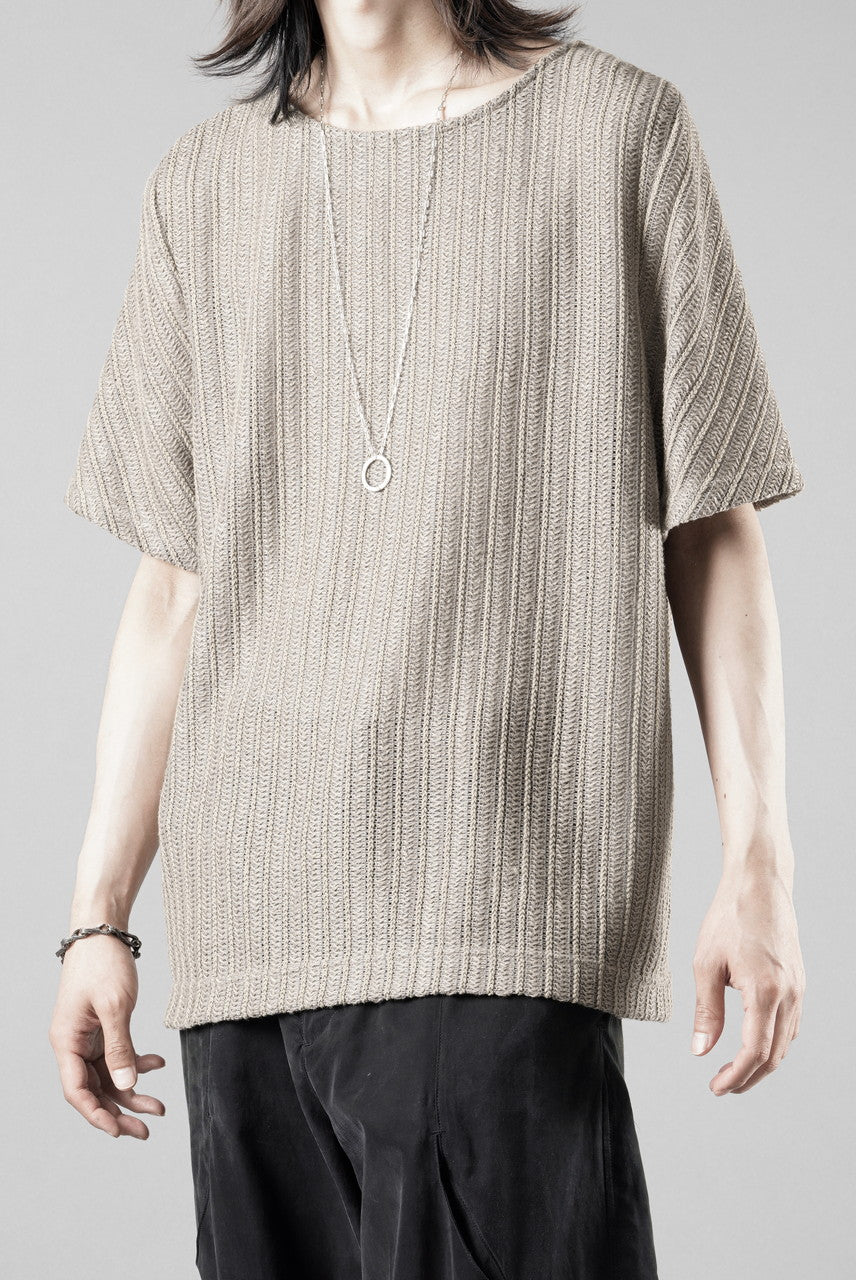 Load image into Gallery viewer, OPPOSE DUALITY exclusive HALF SLEEVE T-SHIRTS WAVE / RUSSELL KNIT JERSEY (BEIGE)