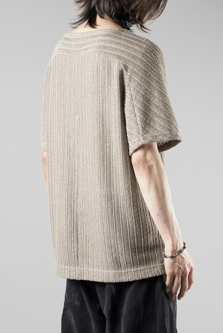 Load image into Gallery viewer, OPPOSE DUALITY exclusive HALF SLEEVE T-SHIRTS WAVE / RUSSELL KNIT JERSEY (BEIGE)