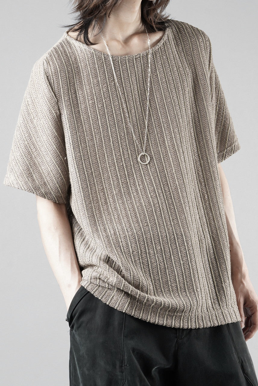 Load image into Gallery viewer, OPPOSE DUALITY exclusive HALF SLEEVE T-SHIRTS WAVE / RUSSELL KNIT JERSEY (BEIGE)