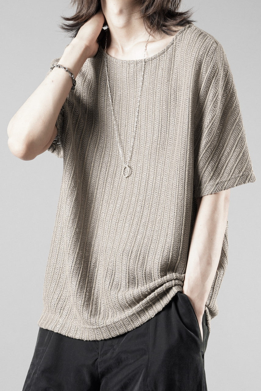 Load image into Gallery viewer, OPPOSE DUALITY exclusive HALF SLEEVE T-SHIRTS WAVE / RUSSELL KNIT JERSEY (BEIGE)
