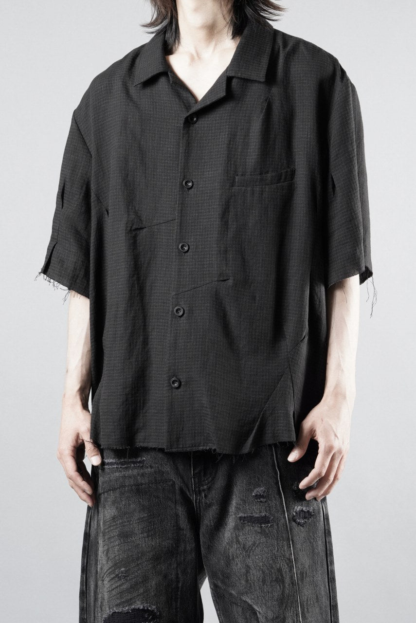 Load image into Gallery viewer, Professor.E CHECK SHORT SLEEVE SHIRT (BLACK)
