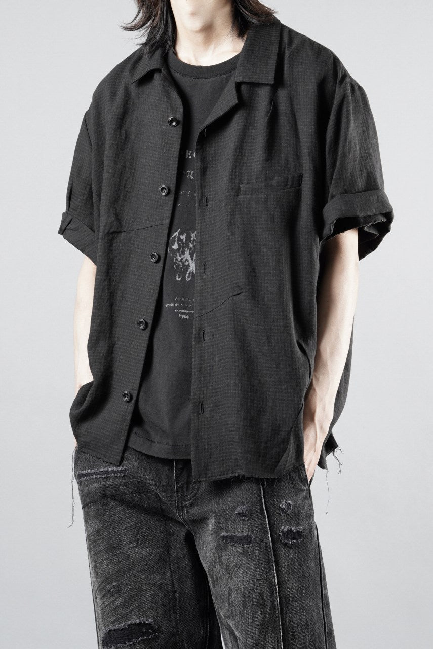Load image into Gallery viewer, Professor.E CHECK SHORT SLEEVE SHIRT (BLACK)