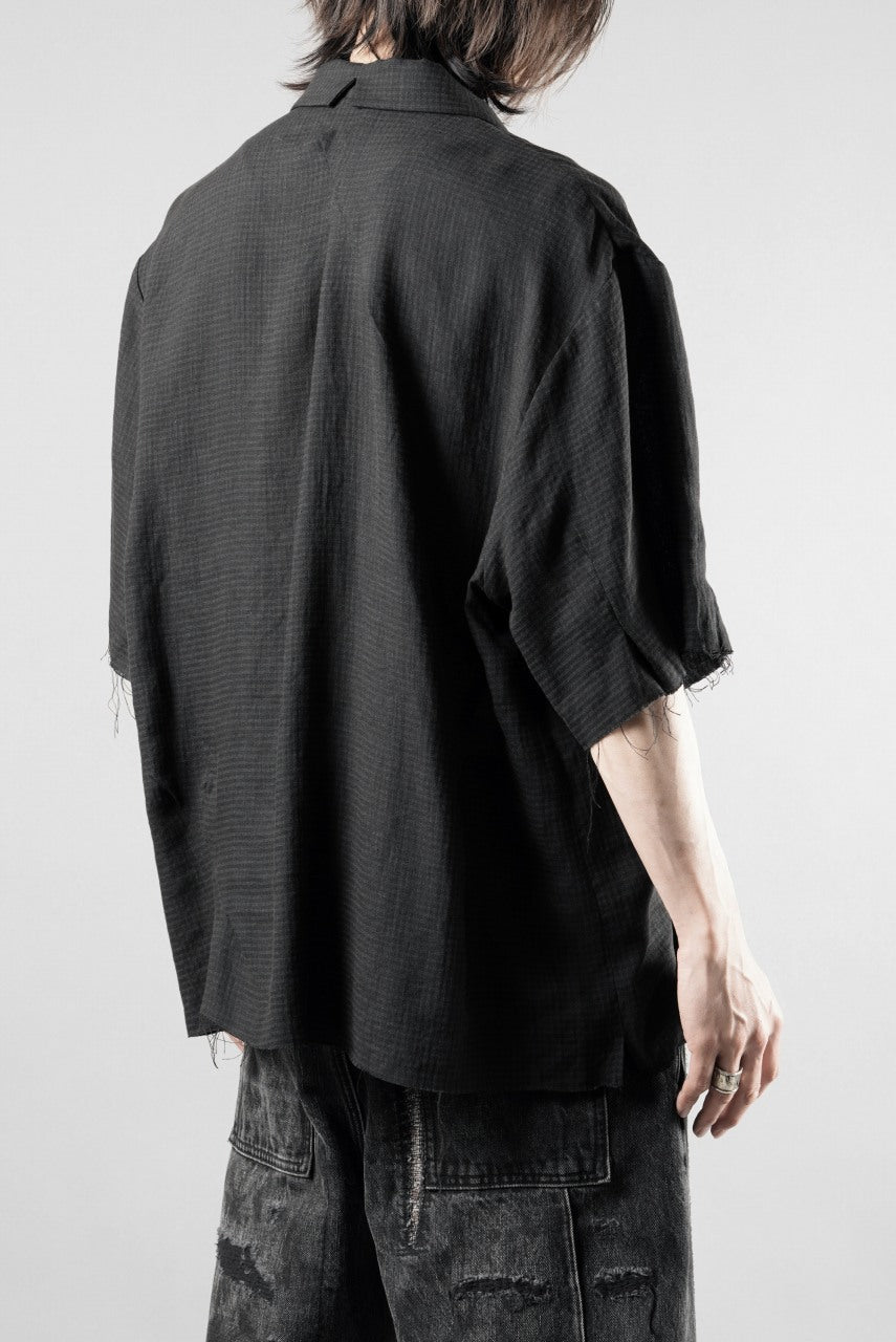 Load image into Gallery viewer, Professor.E CHECK SHORT SLEEVE SHIRT (BLACK)