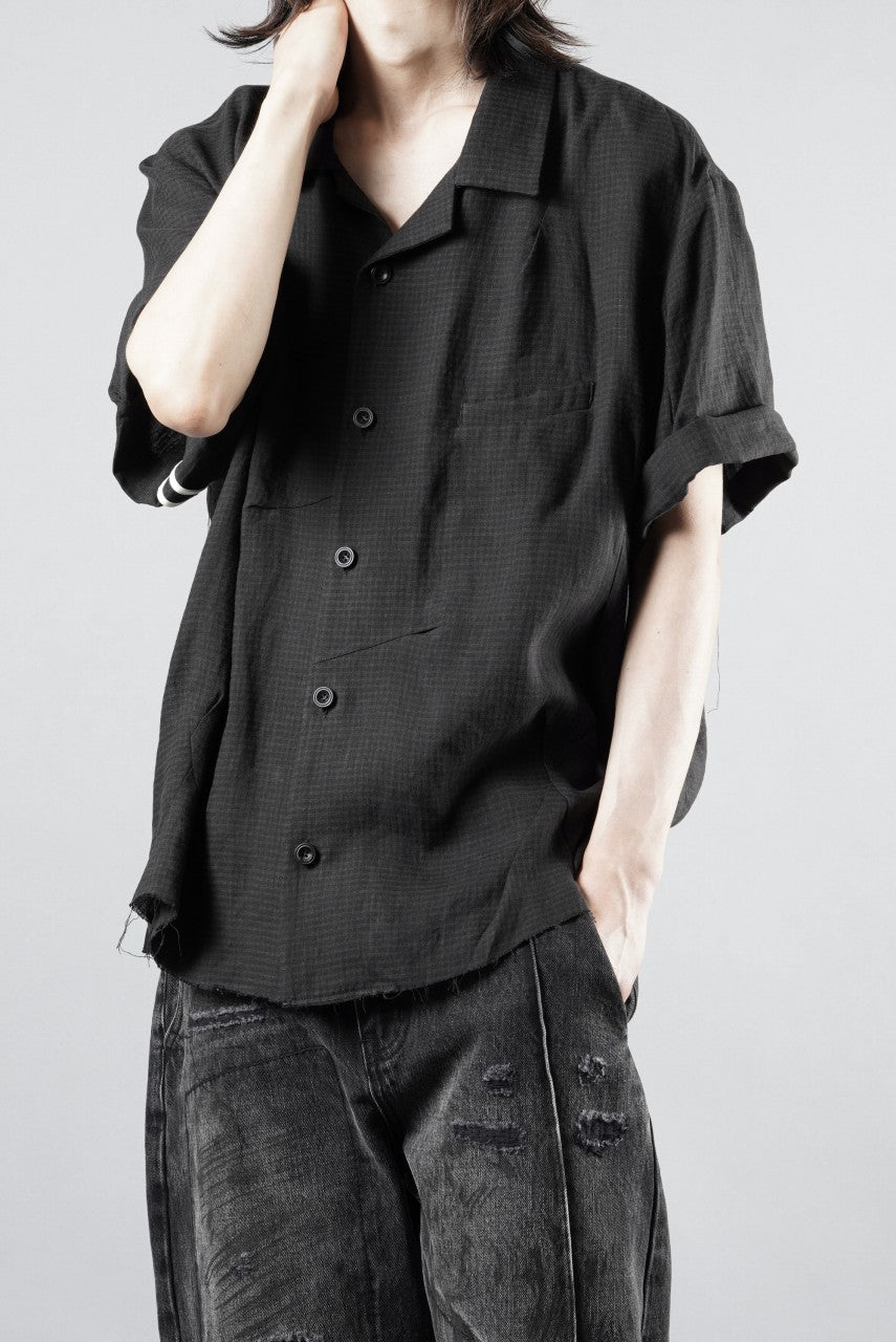 Load image into Gallery viewer, Professor.E CHECK SHORT SLEEVE SHIRT (BLACK)