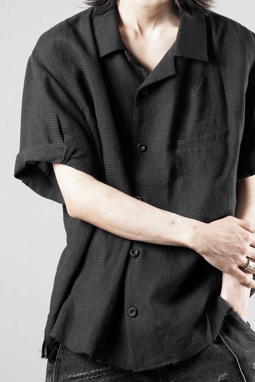 Load image into Gallery viewer, Professor.E CHECK SHORT SLEEVE SHIRT (BLACK)