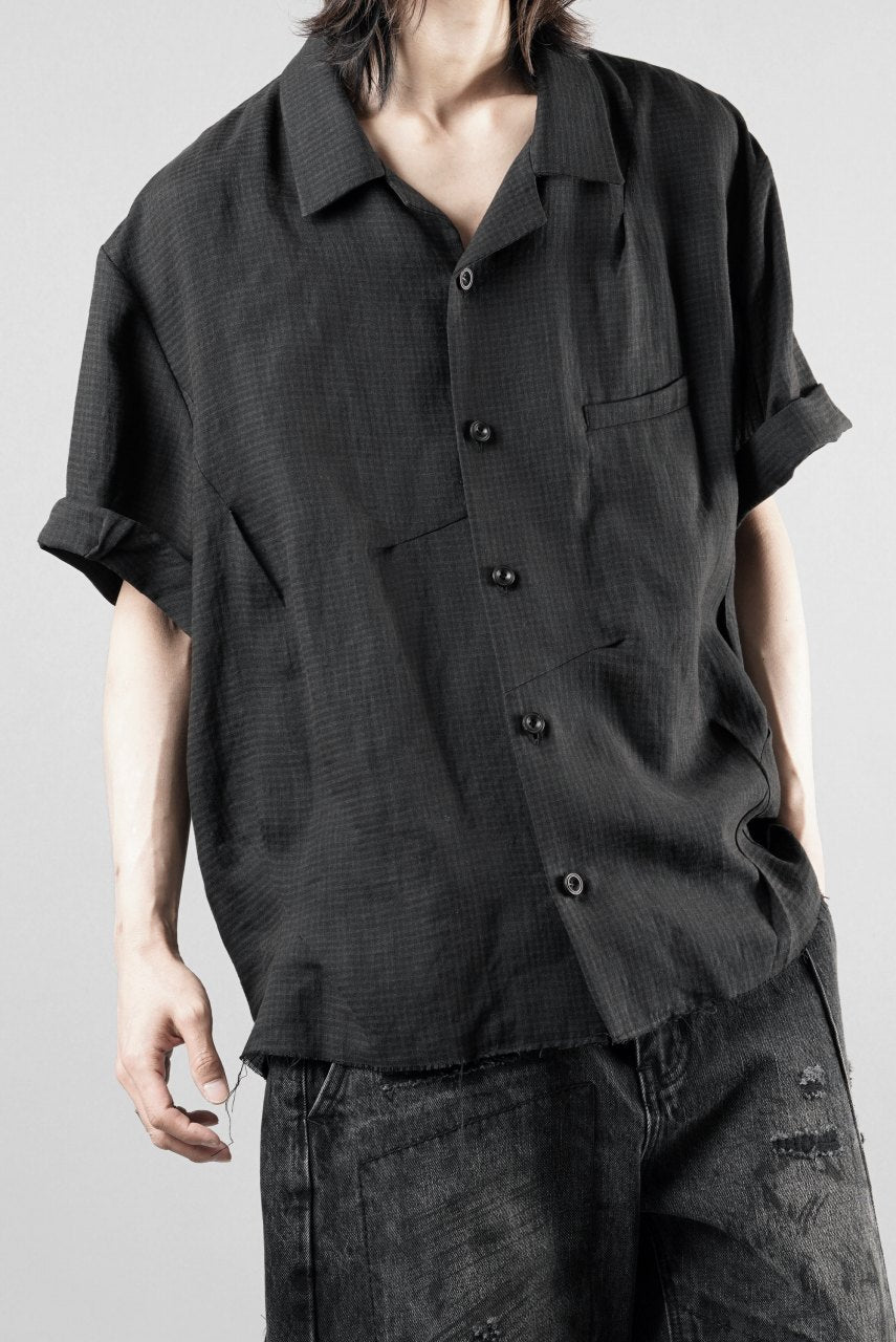 Load image into Gallery viewer, Professor.E CHECK SHORT SLEEVE SHIRT (BLACK)