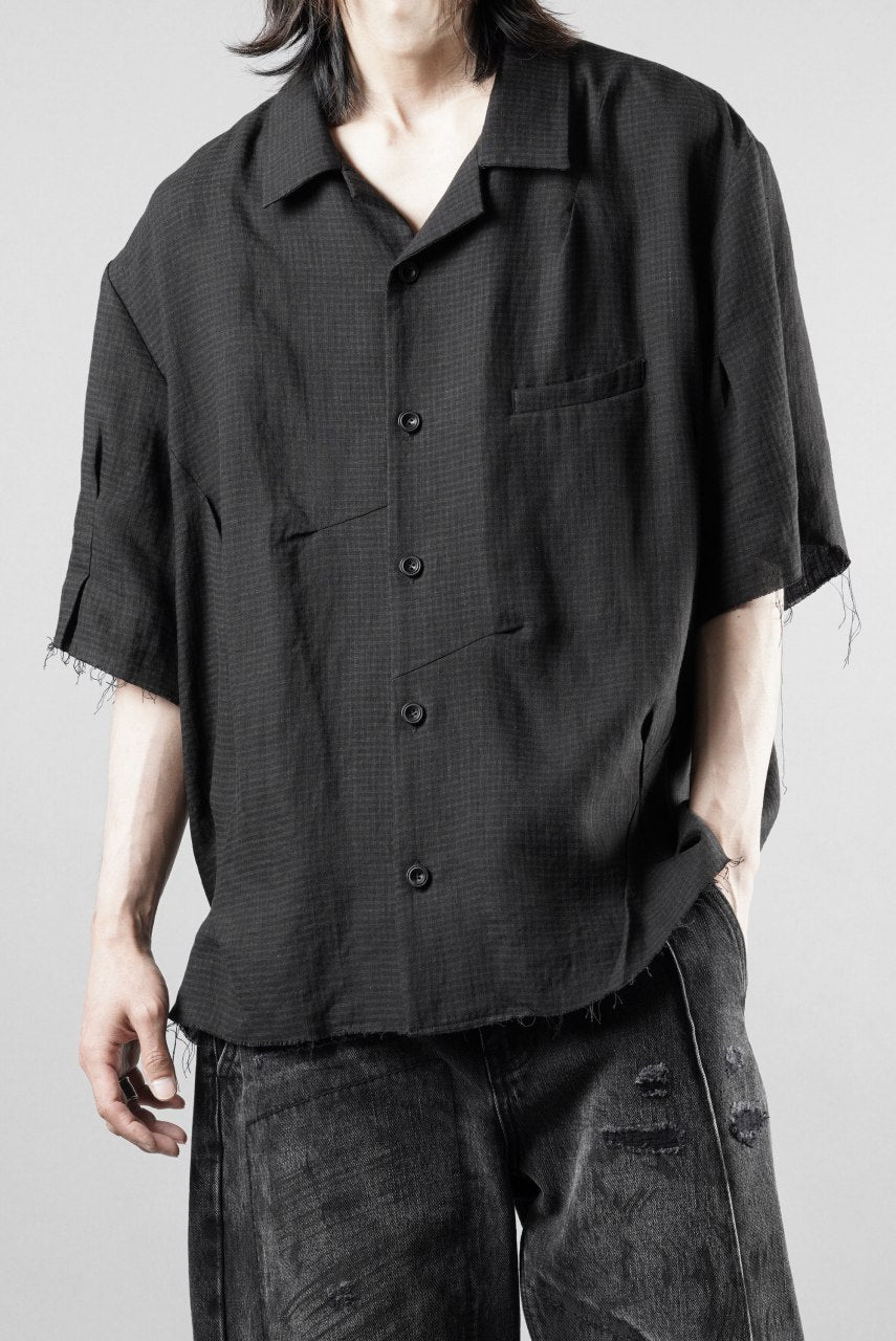 Load image into Gallery viewer, Professor.E CHECK SHORT SLEEVE SHIRT (BLACK)