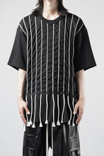 画像をギャラリービューアに読み込む, OBLADI LACE STRIPE UNDER BLACK MESH T-SHIRT (BLACK)
